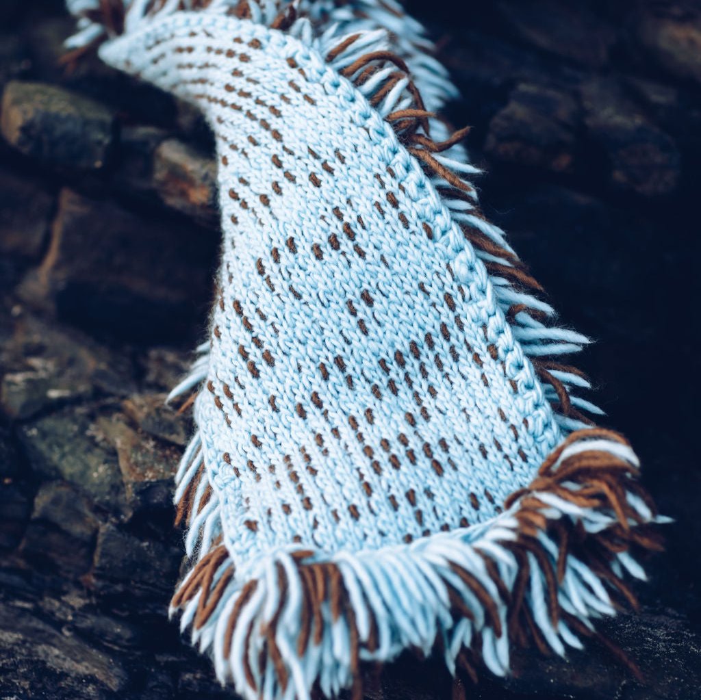 TEXTURED FUR STITCH PURE WOOL SCARF