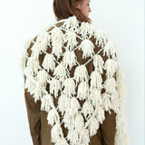 Põma Põma Triangle Scarf - Luxury Tassel Scarf in Cashmere, Silk & Wool