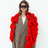 Põma Põma Triangle Scarf - Luxury Tassel Scarf in Cashmere, Silk & Wool